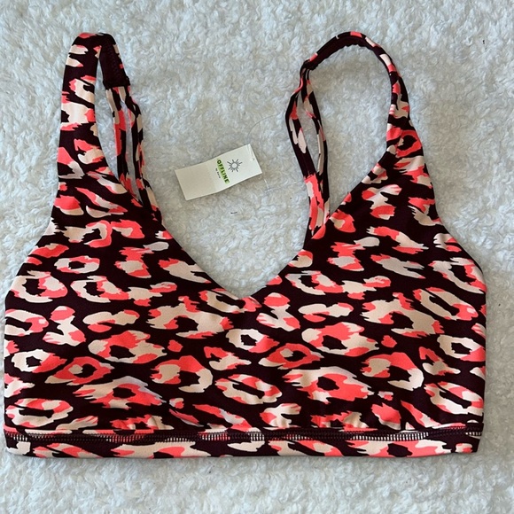 aerie Other - Aerie Offline Sports Bra Goals Plunge Maplewood Leopard Padded Size Small NWT